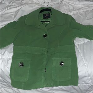 Green coat, great for winter, very professional